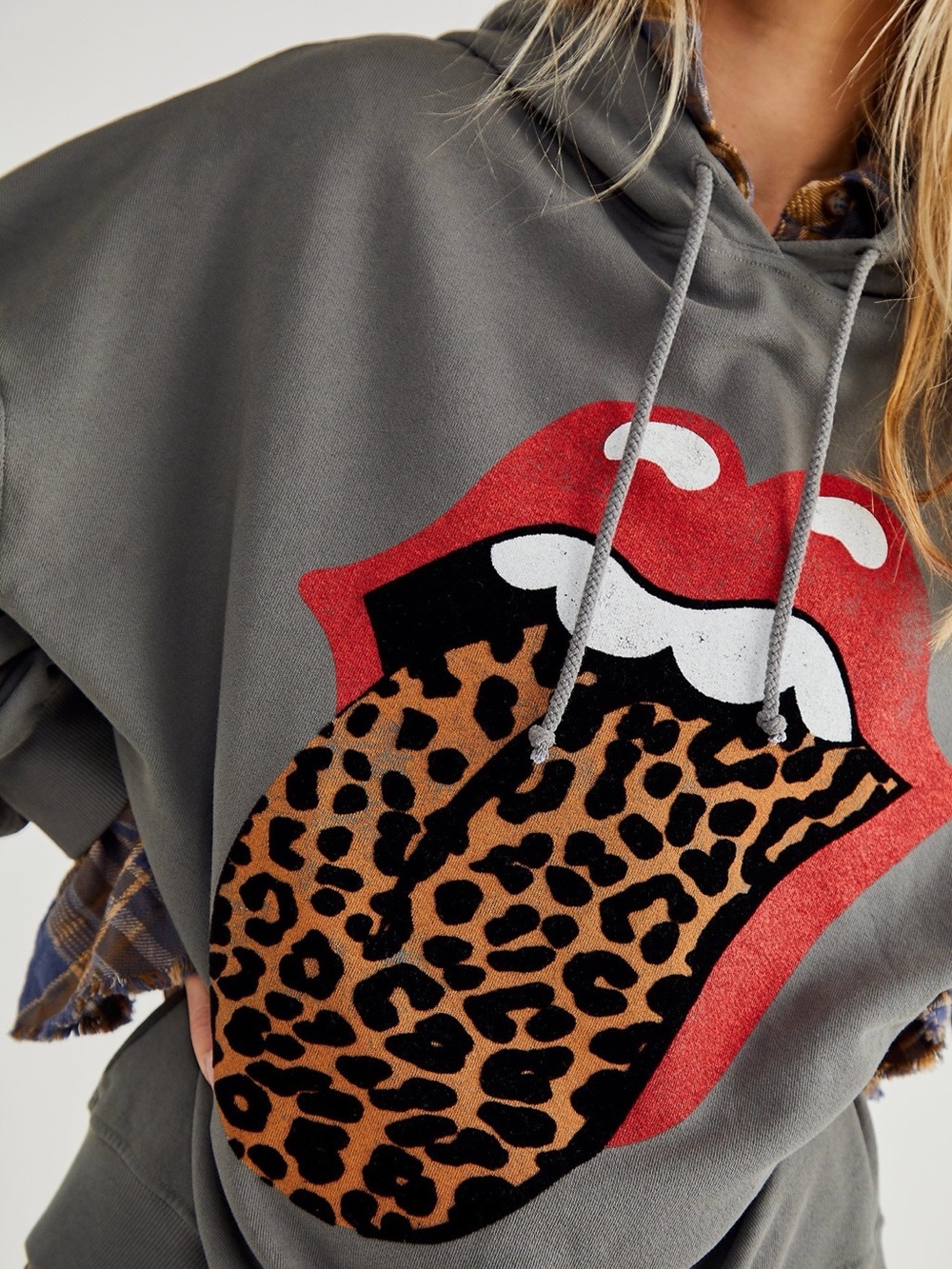 Free People X Daydreamer Rolling Stones Tongue Hoodie - Picture 2 of 6